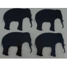 4 Buegelpailletten Elefanten Hologramm schwarz